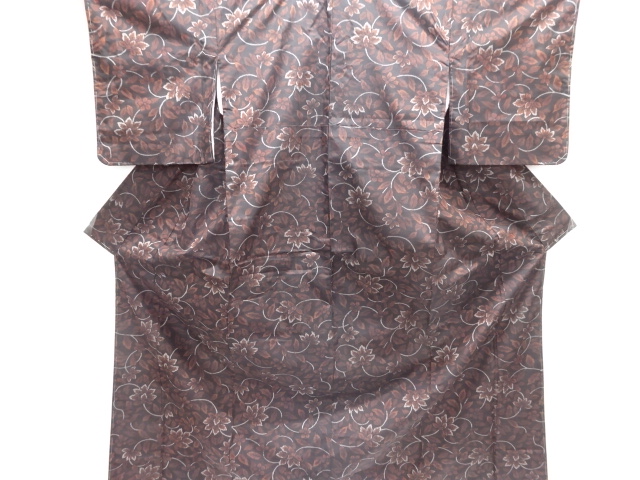 未使用品　花唐草模様織り出し着物アンサンブル